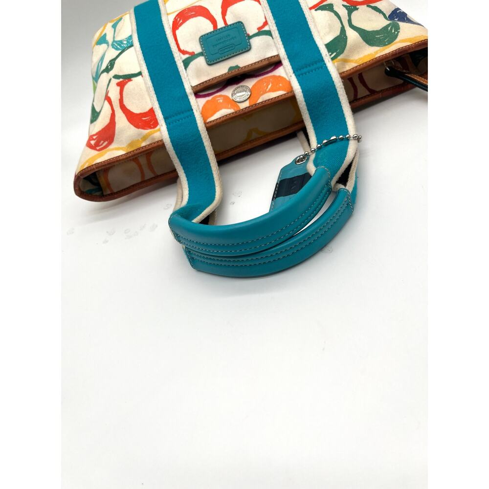 Coach Vintage Y2K Hampton Scribble Signature Tote Bag, Rainbow Multicolor - Picture 7 of 13